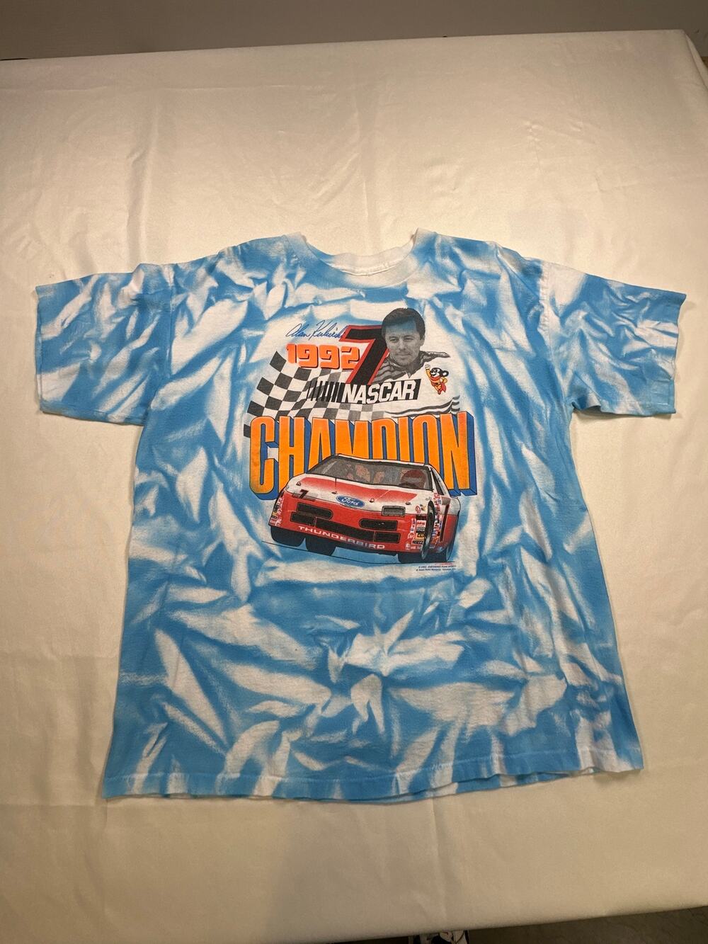 Vintage 1992 Alan Kulwicki NASCAR One Of A Kind Custom T Shirt size Lg